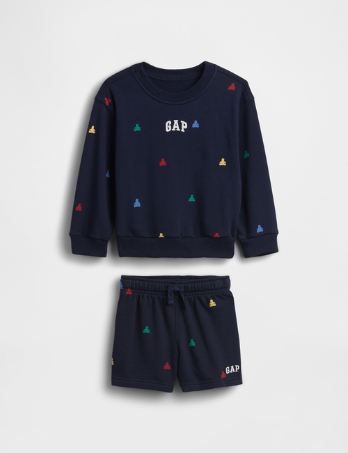 LOGO PRINTED FT CREW / SHORT SET