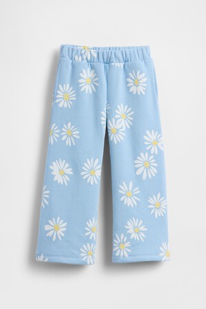PRINTED FLC WIDE LEG PANT - FEB