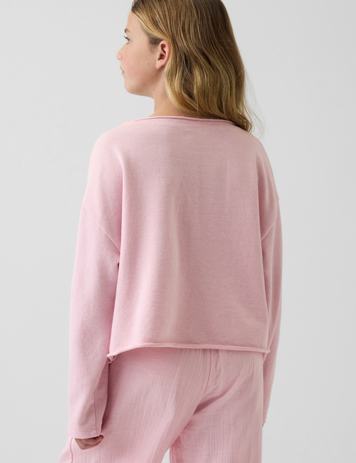 Kids French Terry Wide-Neck Logo Sweatshirt