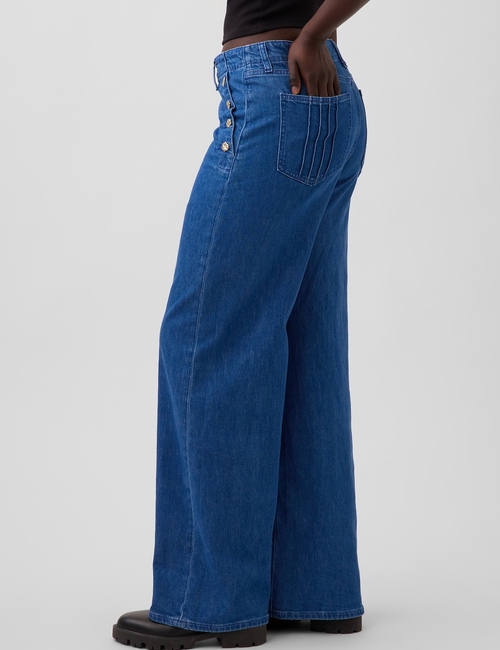 Gap × HFR High Rise Pintuck Stride Wide-Leg Jeans by Atelier Ndigo