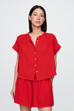 Cotton Gauze Dolman Shirt