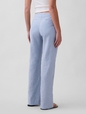 Low Rise Linen-Blend Flare Pants