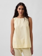 Linen-Blend Shell Tank Top