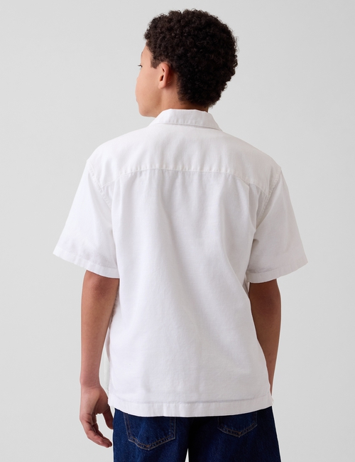 Kids Linen-Cotton Relaxed Vacay Shirt