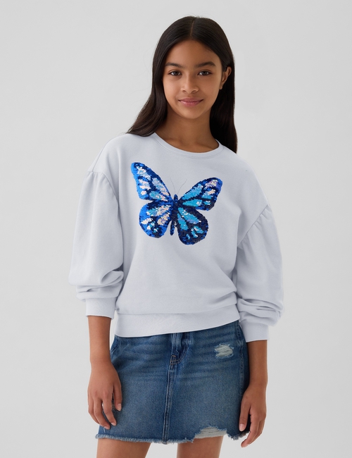 Kids Relaxed Flippy-Sequin Graphic Sweatshirt