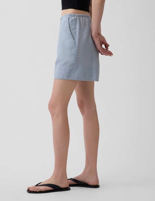 Linen-Blend Easy Shorts