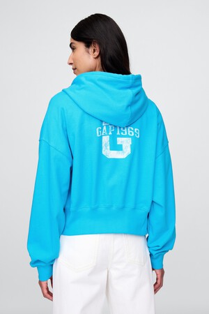 French Terry Oversized Zip Wedge Hoodie