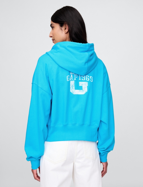French Terry Oversized Zip Wedge Hoodie
