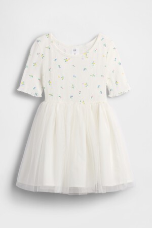 Baby & Toddler Pointelle & Tulle Mixed Media Dress