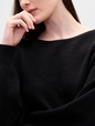 CashSoft Stretch Lantern-Sleeve Crop Sweater