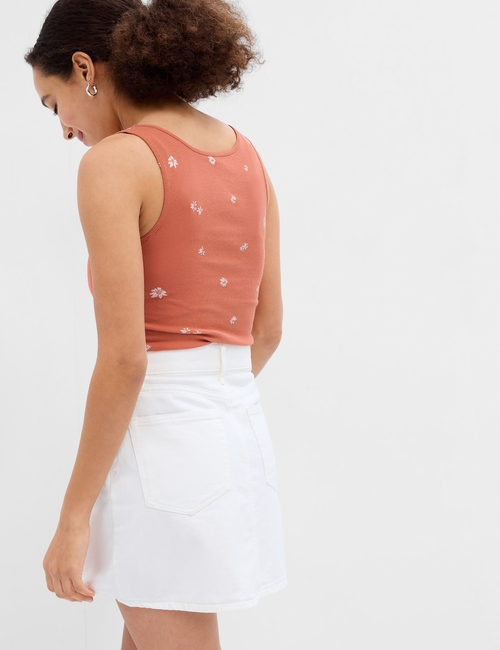 Ribbed Gap Logo Tank Top