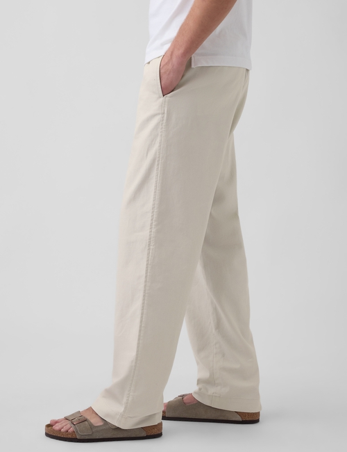 Linen-Cotton Relaxed Taper Pants