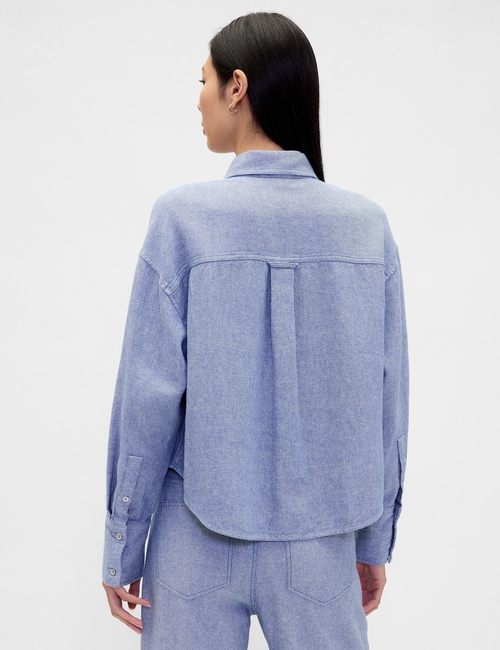 LS STRAIGHT HEM SHIRT - FAUNA TWILL