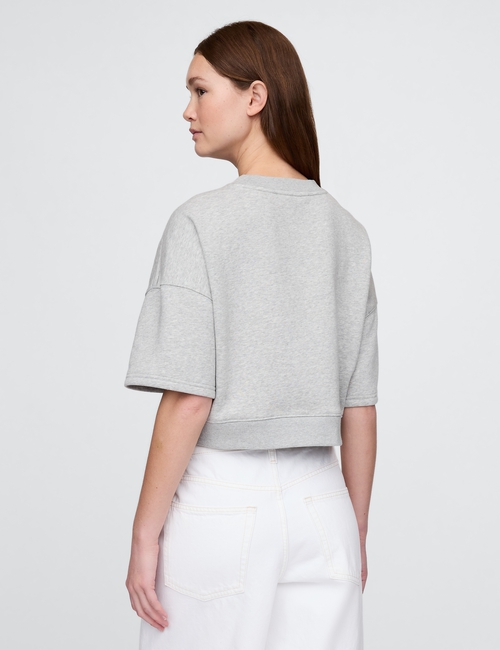 VintageSoft Cropped Elbow-Sleeve Sweatshirt