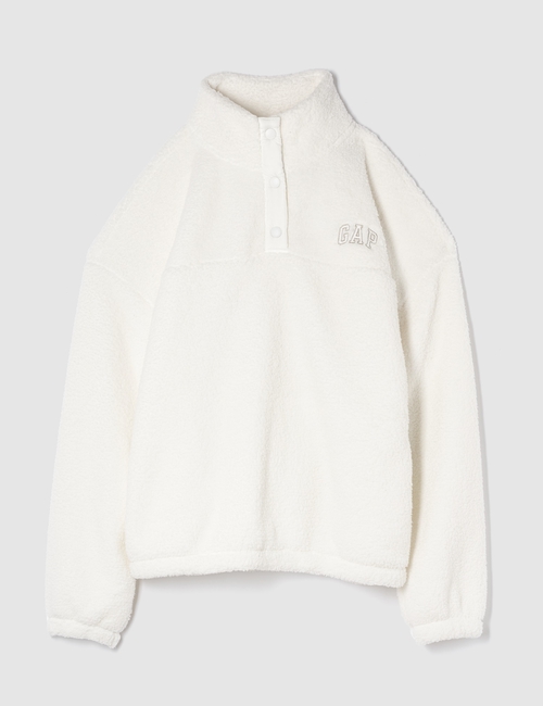 Relaxed Recycled Sherpa Quarter-Snap Sweatshirt