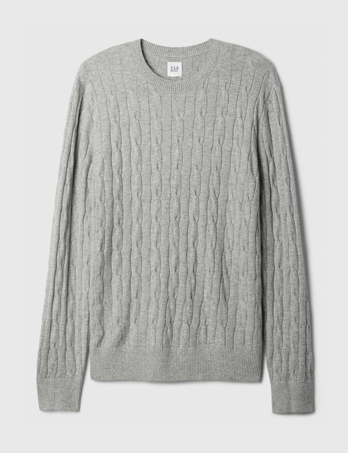 CashSoft Cable-Knit Crewneck Sweater