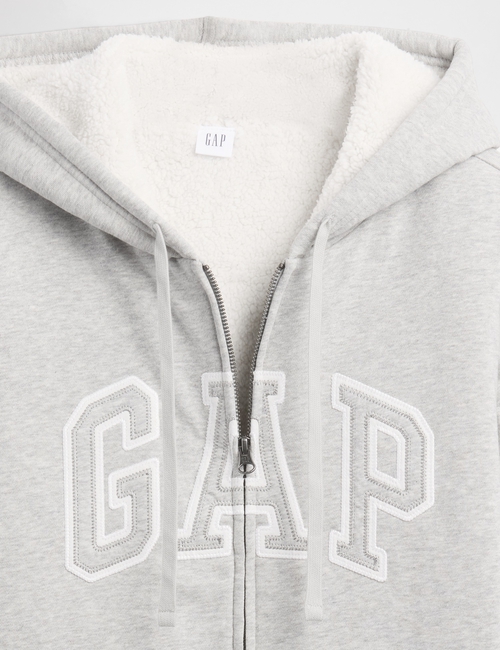 Relaxed Gap Logo Sherpa-Lined Zip Hoodie