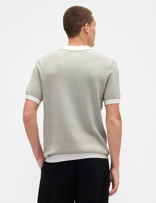V-SS BIRDSEYE POLO SWEATER