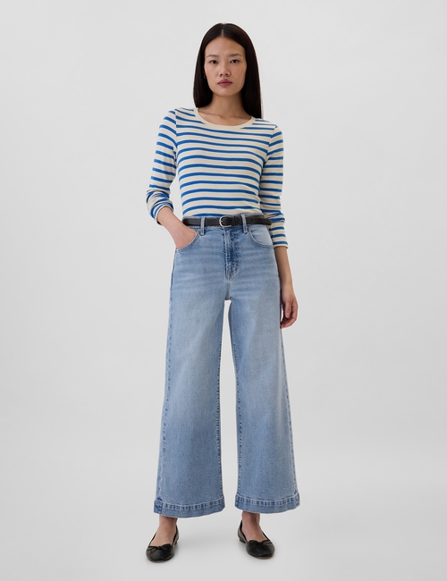 High Rise Wide-Leg Crop Jeans