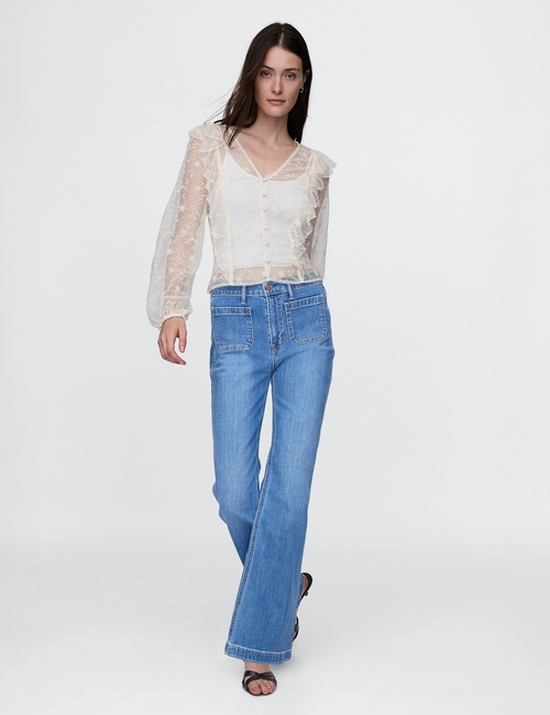 Recycled Lace Ruffle Top