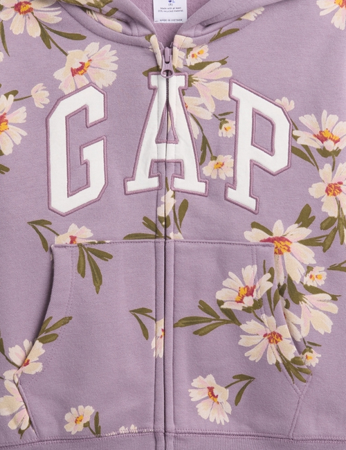 Kids Relaxed Gap Logo Print Zip Hoodie