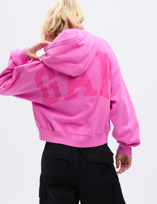 VintageSoft Arch Logo Cropped Hoodie