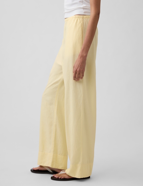 Linen-Blend Relaxed Wide-Leg Pants