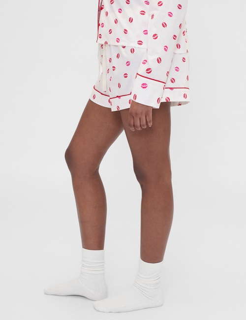 GAP X SUMMER FRIDAYS PRINTED POPLIN PJ SHORT LIPS