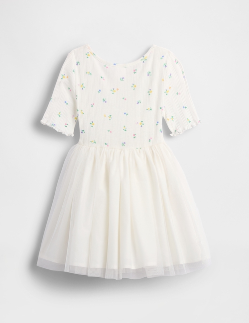 Baby & Toddler Pointelle & Tulle Mixed Media Dress