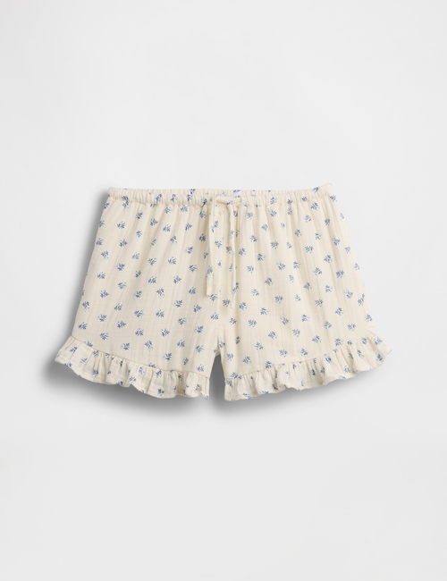 Kids Cotton Gauze Easy Ruffle Shorts