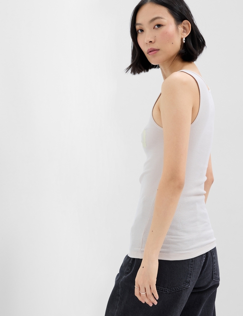 Ribbed Gap Logo Tank Top