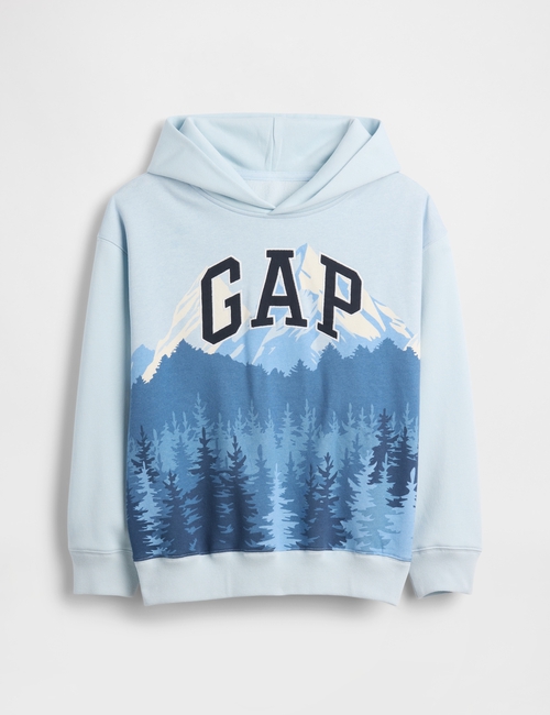 MOUNTAIN PRINT LOGO HOOD