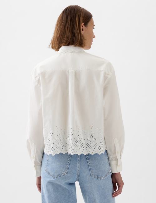 Eyelet Cropped Shirt