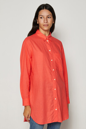 Oversized Linen-Blend Tunic Shirt