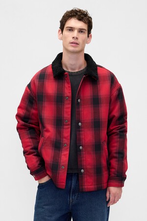 Stranger Things Adult Sherpa-Lined Shirt Jacket