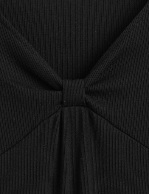 LS BOW RIB DRESS