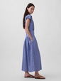 Poplin Drop-Waist Maxi Shirtdress