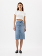Denim Midi Pencil Skirt