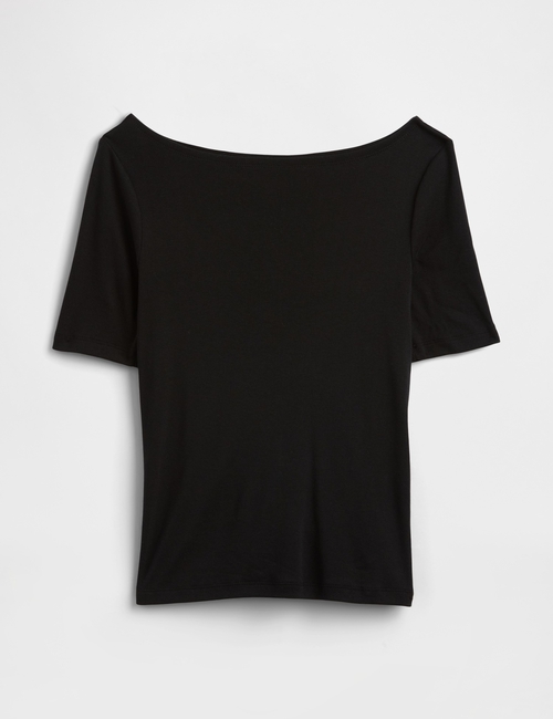 Modern Ribbed Boatneck T-Shirt