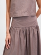 Poplin Drop-Waist Maxi Skirt