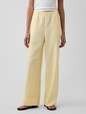 Linen-Blend Relaxed Wide-Leg Pants