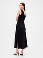 Satin Lace-Trim V-Neck Maxi Slip Dress