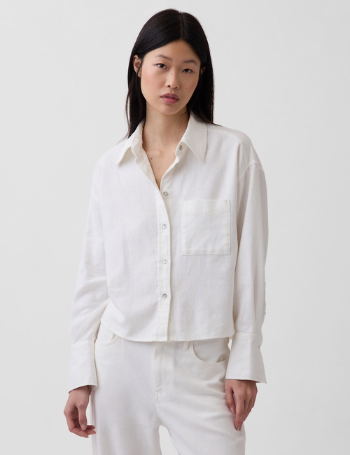 LS STRAIGHT HEM SHIRT - FAUNA TWILL