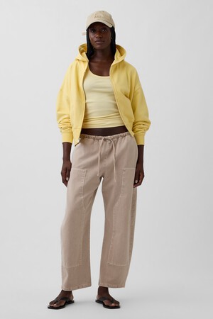 Poplin Easy Double-Knee Barrel Pants