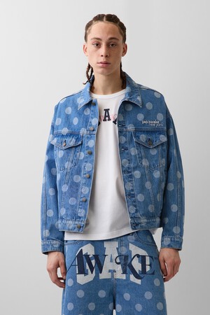 GAP X PROJ A POLKA DOT ICON DENIM JACKET
