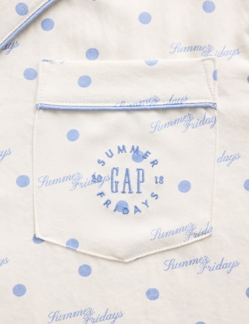 GAP X SUMMER FRIDAYS PJ FLANNEL TOP SCRIPT LOGO BO