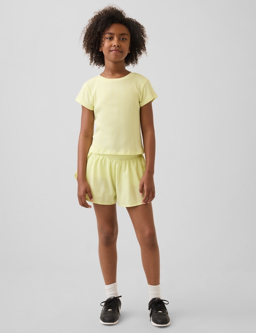 Kids Quick-Dry Butterfly-Hem Run Shorts