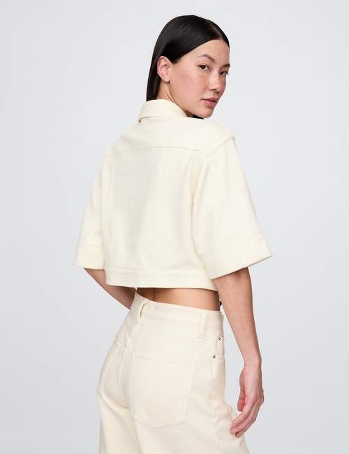 Heavyweight French Terry Denim Cropped Jacket