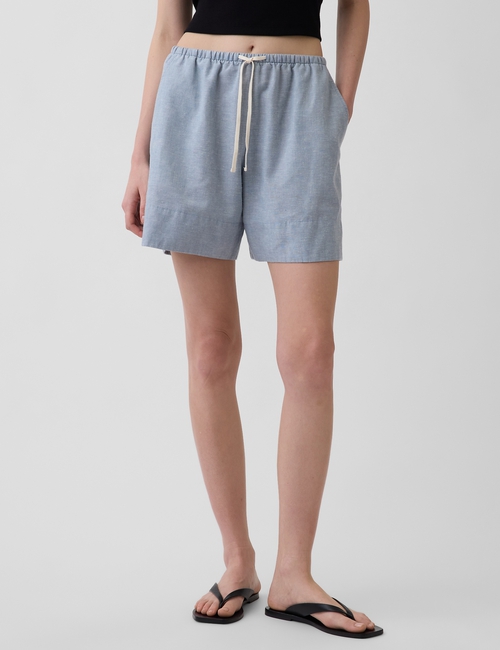 Linen-Blend Easy Shorts