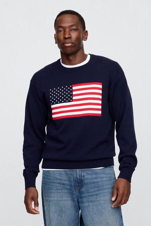Relaxed Americana Intarsia Sweater
